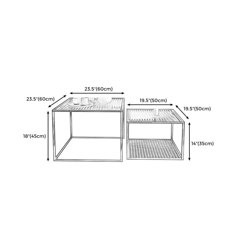 Modern Style Black/off-white/gold Metal Base Square Side Table Clearhalo 'Coffee & Accent Tables' 'End & Side Tables' 'end_side_table' 'end_side_tables' 'furn' 'furn_end_side_tables' 'Furniture' 'furniture_end_side_table' 'Living Room Furniture' 1200x1200_9f14da48-df85-4a2b-80d8-cb2c572efaf0