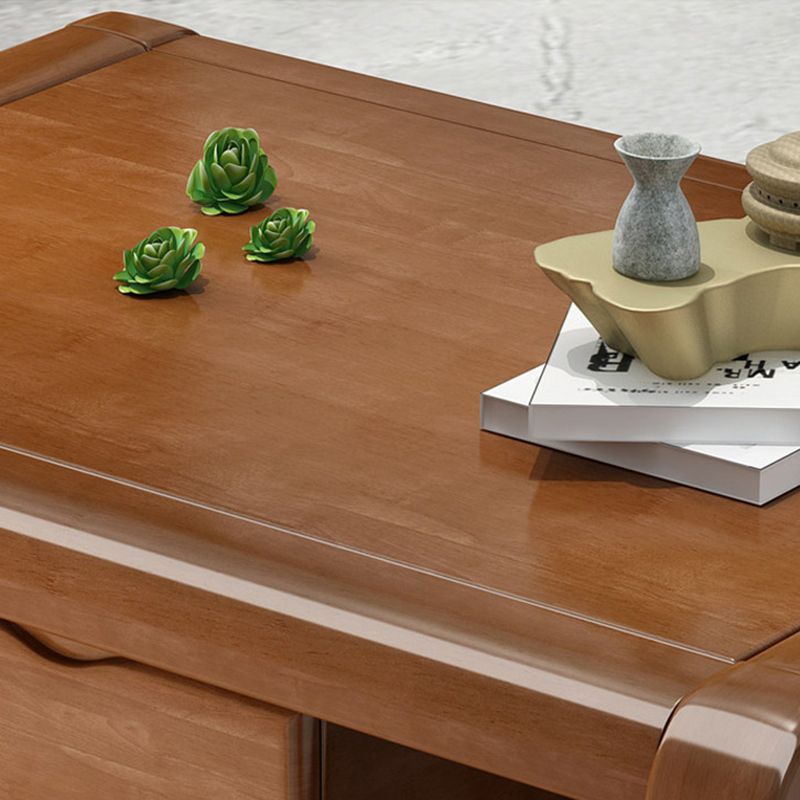Traditional TV Console Rubber Wood Open Storage TV Stand Console for Living Room Clearhalo 'furn' 'furn_tv_stands_entertainment_centers' 'Furniture' 'Living Room Furniture' 'TV Stands & Entertainment Centers' 'TV Stands & Media Storage Furniture' 'tv_stands_entertainment_centers' 1200x1200_9f18f92d-03dd-4508-9b5b-19b6902db032