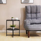 Contemporary Cross Legs End Table Round Double Tier End Table