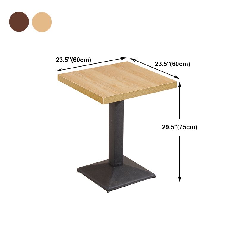 Industrial Wooden Table for Restaurant Dining Table with Pedestal Base in Black Clearhalo 'Dining Tables & Seating' 'Dining Tables' 'dining_table' 'furn' 'furn_dining_table' 'Furniture' 'furniture_dining_table' 'Kitchen & Dining Furniture' 'kitchen' 'kitchen_dining_table' 1200x1200_9f196c08-62eb-4e1b-be30-bda2c79d4d84