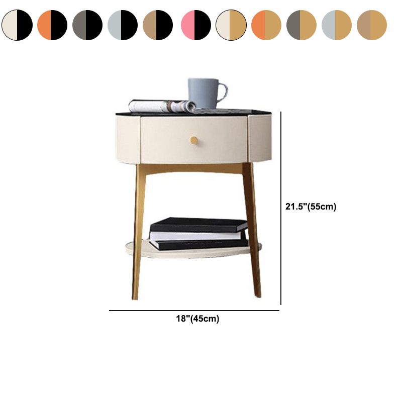 Palabra de noche de madera con estante inferior de 21.65 "de alto 1 - mesita de noche