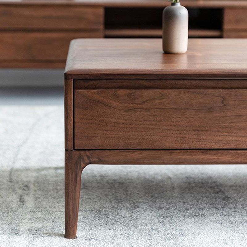 23" Wide Contemporary Coffee Table Rectangle Solid Wood Cocktail Table