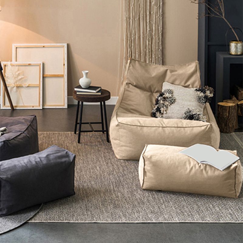 Nordic Style Living Room Fabric Armless with Ottoman Lounge Accent Chair