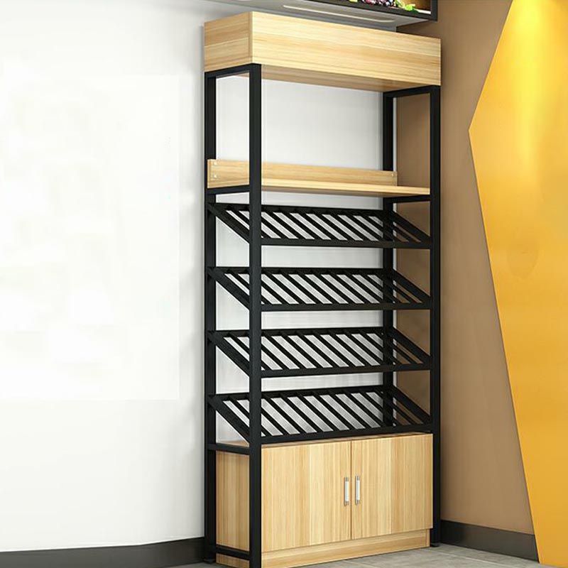 Industrial Floor Wine Rack Manufactured Wood Wine Jail with Shelf Clearhalo 'furn' 'furn_wine_racks' 'Furniture' 'Kitchen & Dining Furniture' 'Wine Racks' 'wine_racks' 1200x1200_9f1a741b-16c0-4948-8165-0849b2824a8b