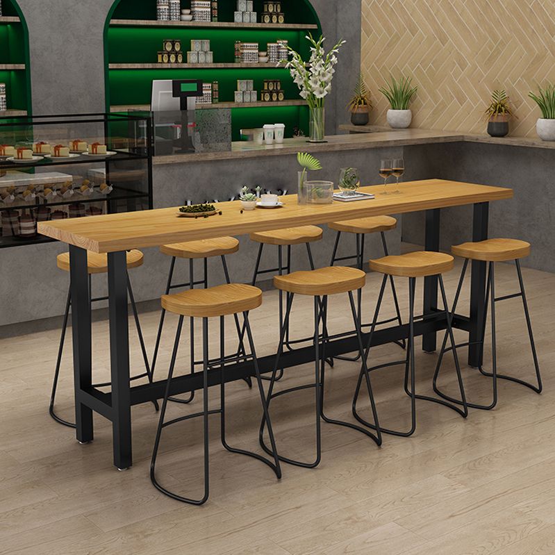 Modern Style 1/9 Pieces Bar Table Set Rectangle Pine Wood Counter Table for Cafe Clearhalo 'Bar Furniture' 'furn' 'furn_home_bar_bar_sets' 'Furniture' 'Home Bars & Bar Sets' 'home_bar_bar_sets' 'Kitchen & Dining Furniture' 1200x1200_9f1a7a9c-84a9-47e6-aa04-b3512bf784a8