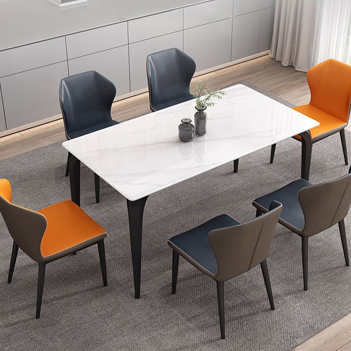 Mesa de piedra sinterizada industrial para mesa de comedor rectangular de restaurantes con 4 patas