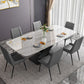 Modern Dining Table Stone Dining Room Dining Table with Metal Base Clearhalo 'Dining Tables & Seating' 'Dining Tables' 'dining_table' 'furn' 'furn_dining_table' 'Furniture' 'Kitchen & Dining Furniture' 1200x1200_9f1b7dae-7313-4170-9be6-243d8ac3ef4b