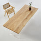 Solid Wood Dining Table Contemporary Rectangle Dining Table with Double Pedestal Base