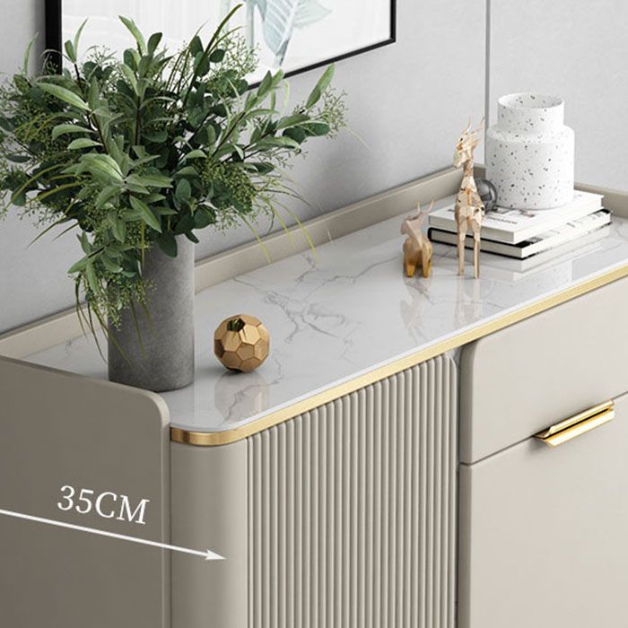Glam Sideboard Stone Top Sideboard with Door and Drawer for Dining Room Clearhalo 'buffet_sideboard' 'Buffets & Sideboards' 'furn' 'furn_buffet_sideboard' 'Furniture' 'Kitchen & Dining Furniture' 1200x1200_9f1c02bb-3b3a-47e5-8a84-8b6c7a9a562a