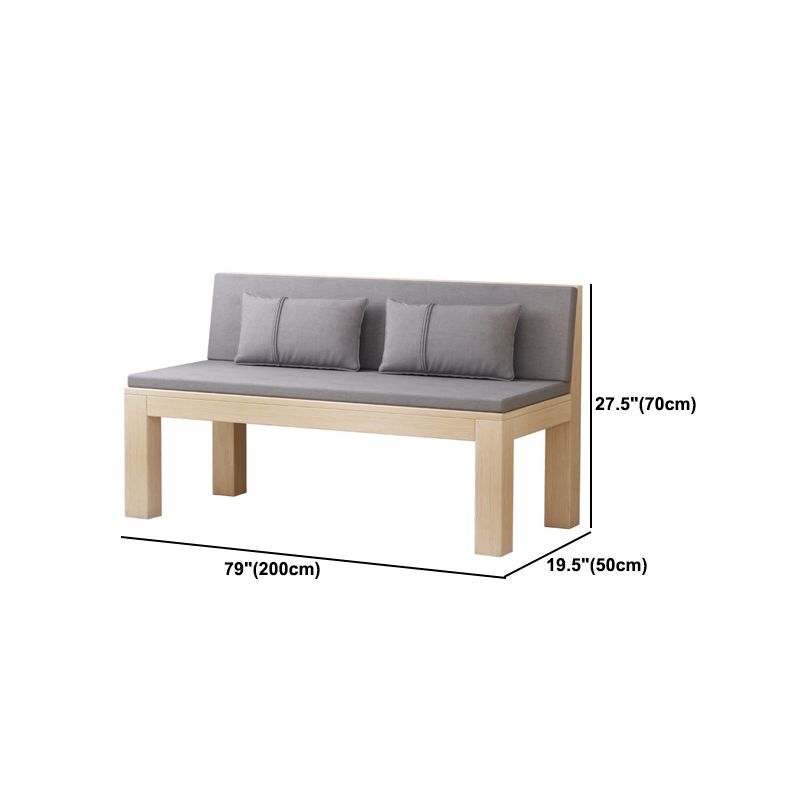Modern 2/3-seater Settee Fabric Armless Settee with Wood Accents