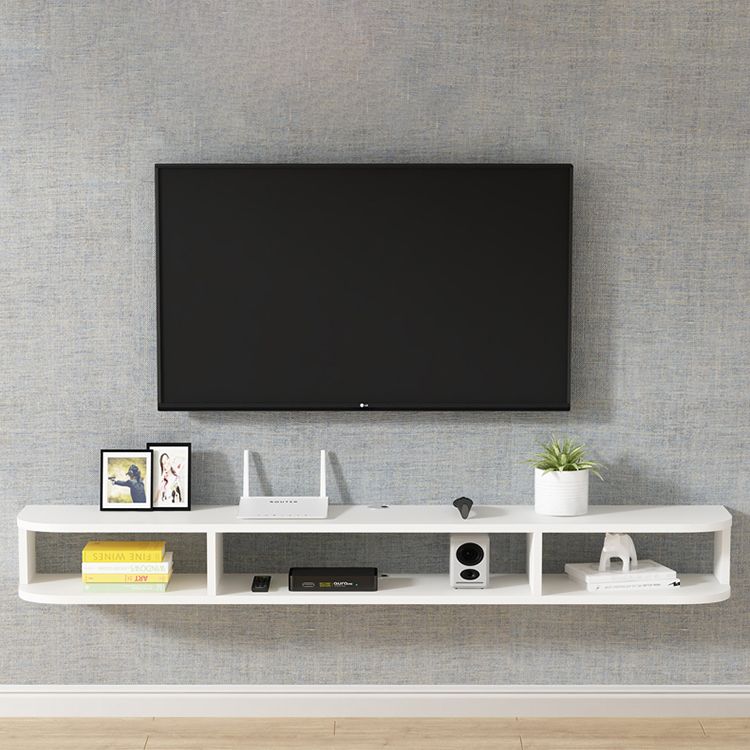 Mobile TV moderno in legno Console TV a parete con 4 ripiani