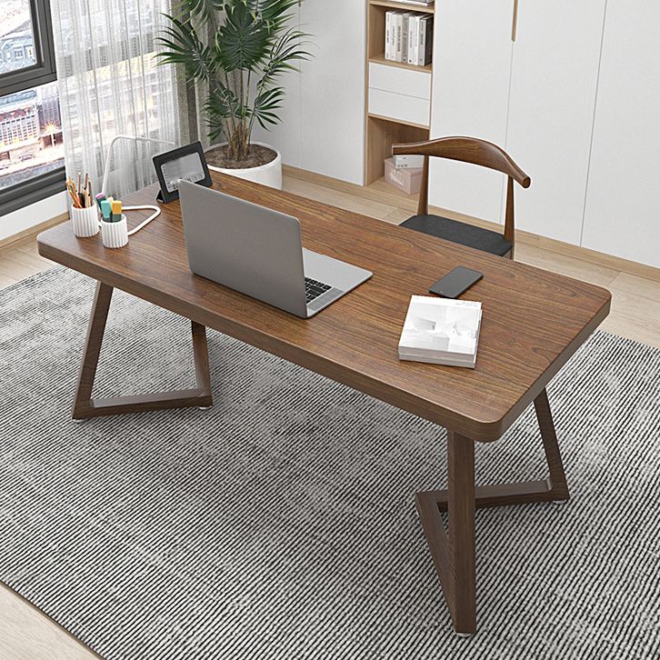 Modern Style Home Office Desk Curved Solid Wood Sled Writing Desk Clearhalo 'furn' 'furn_office_desk' 'Furniture' 'Office Desks' 'Office Furniture' 'office_desk' 1200x1200_9f1f1b83-0d4f-41c1-8948-d1d4b415a2de
