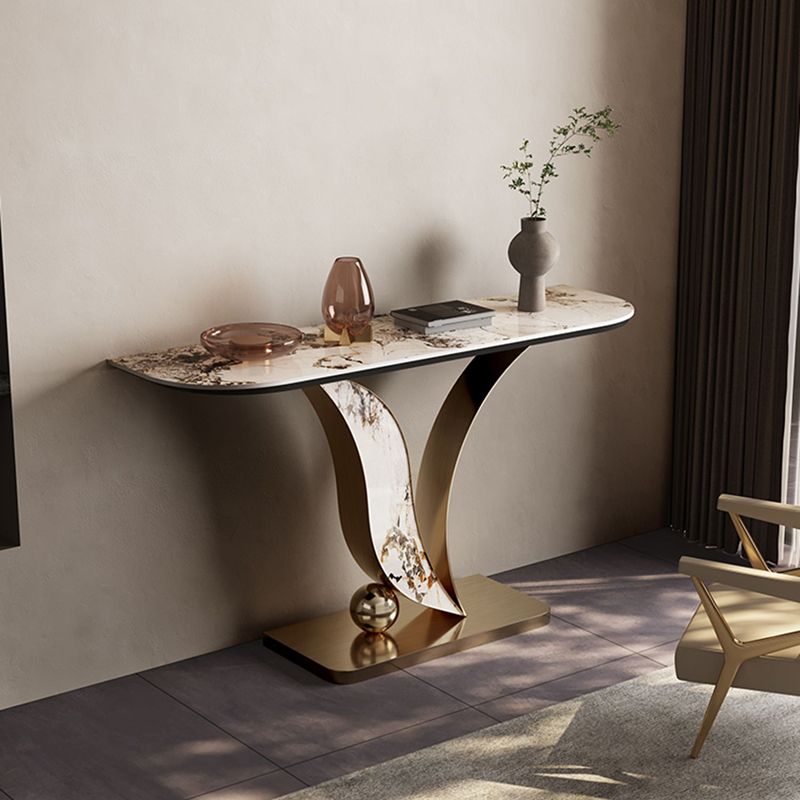 Tavolo console contemporanea a forma di luna