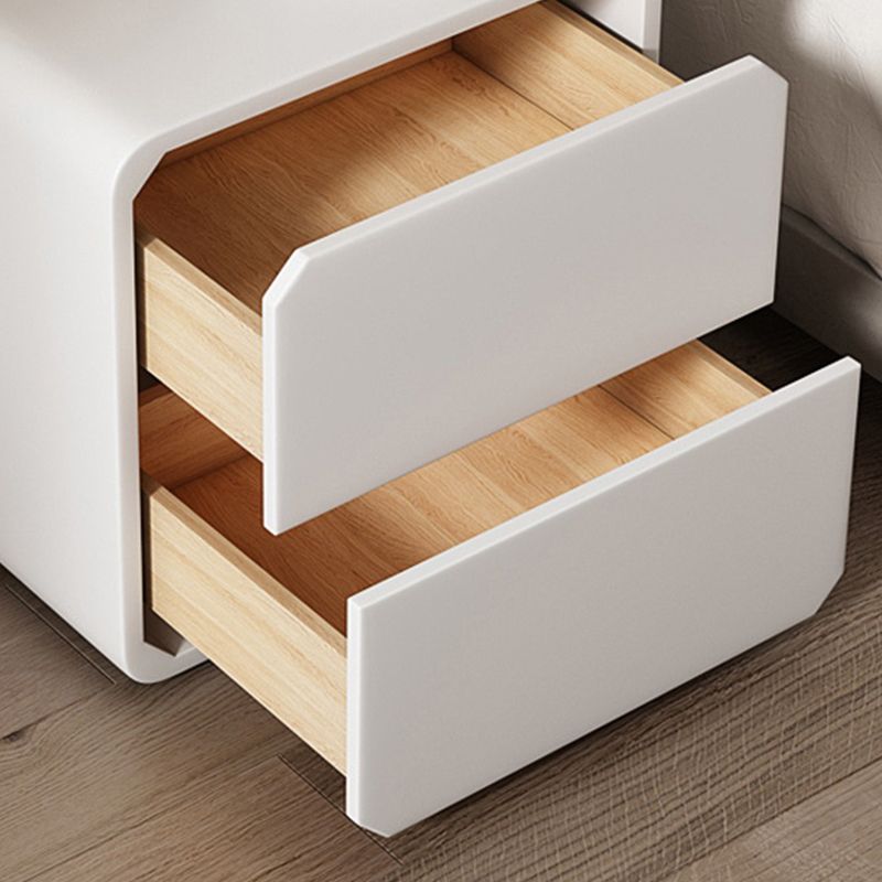 2-Drawer Solid Wood Nightstand 18.5"Tall Nightstand in Black / White / Grey