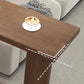 Brown Pine Wood Rectangle Bar Table with Storage for Living Room