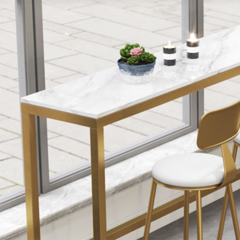 Rectangle Faux Marble Bar Height Table Contemporary Trestle Base Bar Table Clearhalo 'Bar Furniture' 'Bar Tables' 'bar_tables' 'furn' 'furn_bar_tables' 'Furniture' 'Kitchen & Dining Furniture' 1200x1200_9f232cda-4f0d-4aa3-9ab7-3b1f499a039d