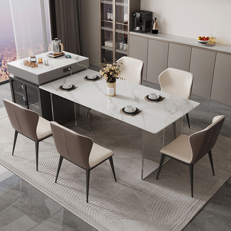 Modern Kitchen Stone Furniture 5 Pcs Standard Height Dining Room Table Set