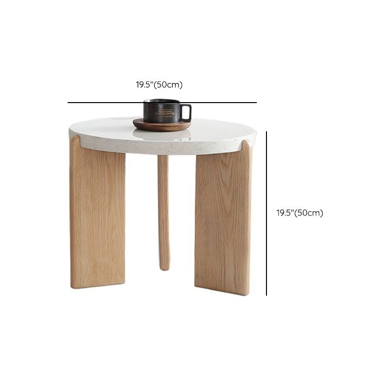 Round Terrazzo 1 Single Coffee Table Modern Style Wooden 3 Legs Cocktail Table Clearhalo 'Coffee & Accent Tables' 'Coffee Tables' 'coffee_tables' 'furn' 'furn_coffee_tables' 'Furniture' 'Living Room Furniture' 1200x1200_9f241f7b-c7c2-44f9-b256-116cb040d7e4