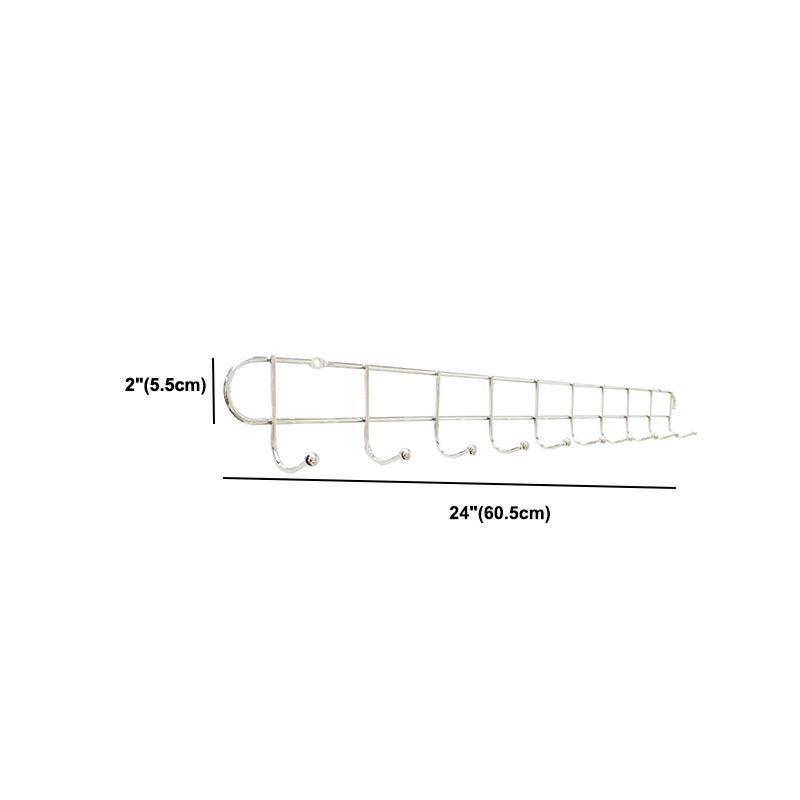 Industrial Entryway Kit Silver Stainless Steel Wall-Mounted with Hooks Coat Hanger Clearhalo 'Entry & Mudroom Furniture' 'furn' 'furn_hall_tree_coat_racks' 'Furniture' 'Hall Trees & Coat Racks' 'hall_tree_coat_racks' 1200x1200_9f24cac7-2e83-41ee-8453-b80079e2a29f