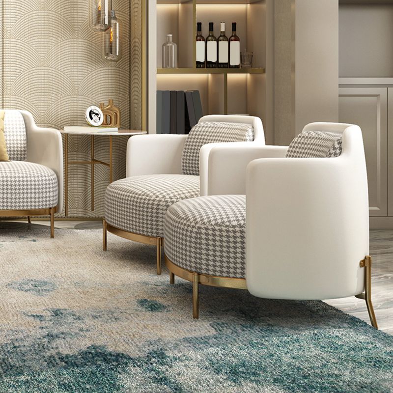 Glam Basic Four Leg Arm Chair Leather Accent Armchair for Bedroom