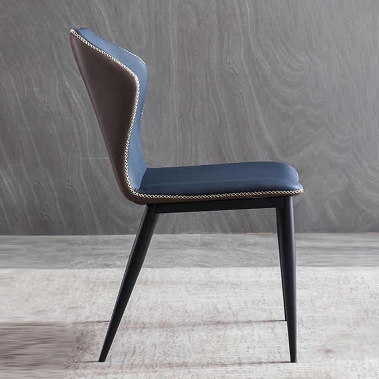 Contemporary Metal Dining Armless Chair Wingback Chair for Home Use (Set of 2) Clearhalo ' kitchen&dining_furn' 'Dining Chairs' 'Dining Tables & Seating' 'dining_chair' 'furn' 'furn_dining_chair' 'Furniture' 'furniture_dining_chair' 'Kitchen & Dining Furniture' 'kitchen' 1200x1200_9f265468-7754-4cce-bce7-e89cdf6ec223