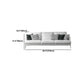 Fabric Recessed Arm Sofa with Pillows,35.43 Inch Deep for Living Room