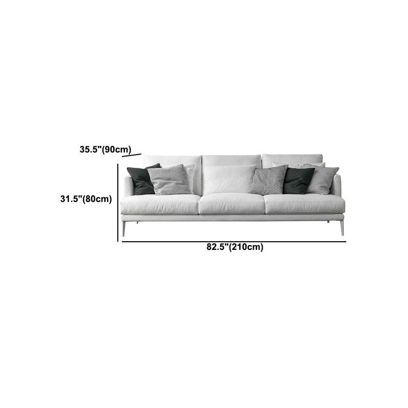 Fabric Recessed Arm Sofa with Pillows,35.43 Inch Deep for Living Room