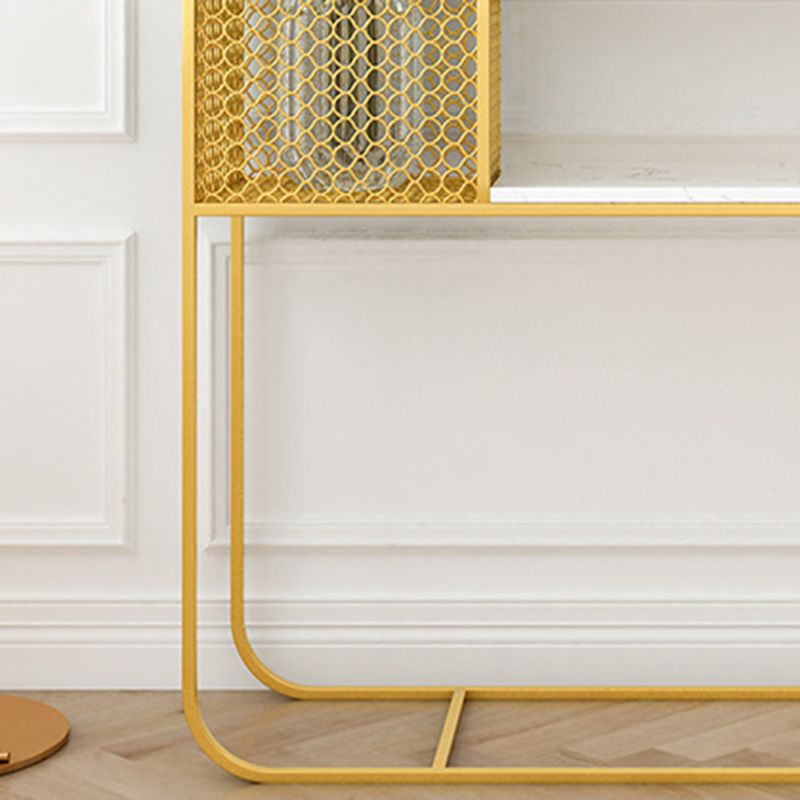 Tabella Accetn console con telaio di ferro con top di marmo bianco rettangolo