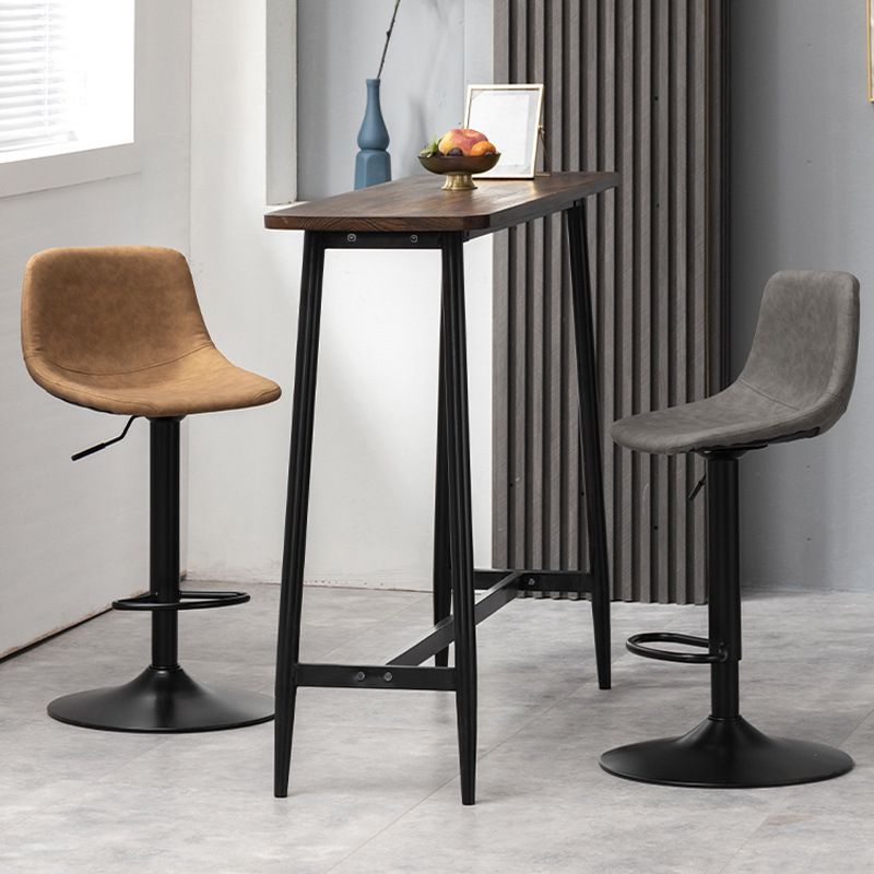 Contemporary Liftable Bar-stool Low Back Bar Stool with Metal Legs Clearhalo 'Bar Furniture' 'Bar Stools' 'bar_stools' 'furn' 'furn_bar_stools' 'Furniture' 'furniture_bar_stools' 'Kitchen & Dining Furniture' 1200x1200_9f274820-a194-4ba9-a5b9-bffe19701856