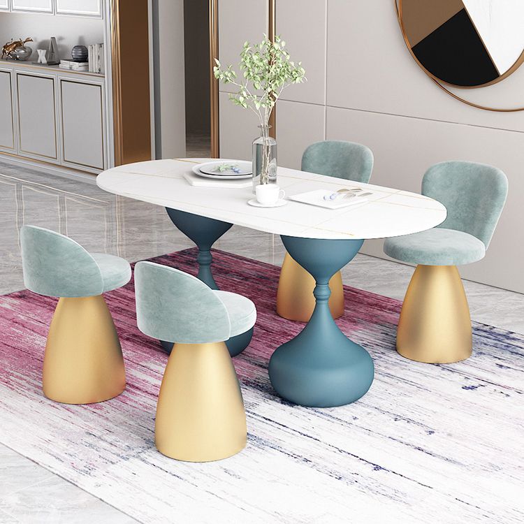 Oval Sintered Stone Table for Restaurant Modern Dining Table with Double Pedestal Base Clearhalo ' dining_table' 'Dining Tables & Seating' 'Dining Tables' 'furn' 'furn_dining_table' 'Furniture' 'furniture_dining_table' 'Kitchen & Dining Furniture' 'kitchen&dining_furn' 'kitchen' 'kitchen_dining_table' 1200x1200_9f274f1a-c9bb-4867-be5e-99f02a1361d9