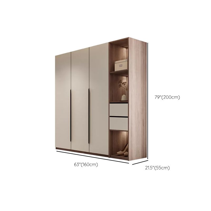 Hinged Storage Cabinet Modern Wardrobe Armoire with Garment Rod Clearhalo 'Armoires & Wardrobes' 'armoires_wardrobes' 'Bedroom Furniture' 'furn' 'furn_armoires_wardrobes' 'Furniture' 1200x1200_9f28f55f-23fb-4c46-91ca-03b54ce68ce0