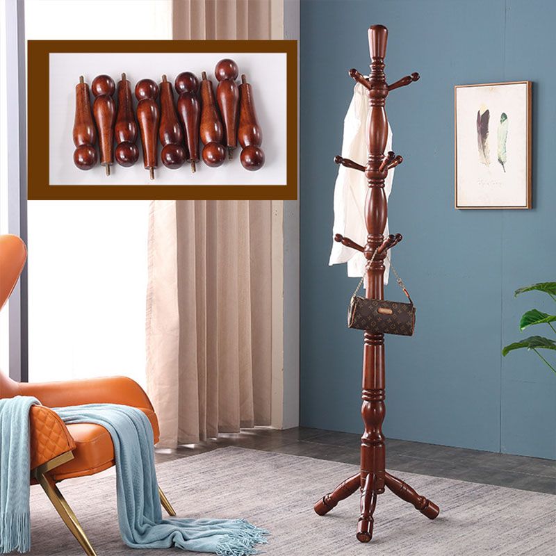 Hall d'entrée moderne du milieu du siècle cintre en bois avec 9 crochets