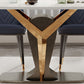 Rectangle Pedestal Dinner Room Kitchen Table Modern Dining Site Table Clearhalo 'Dining Tables & Seating' 'Dining Tables' 'dining_table' 'furn' 'furn_dining_table' 'Furniture' 'Kitchen & Dining Furniture' 1200x1200_9f2a4160-9ece-4f45-8fa4-bdf28d2dd955