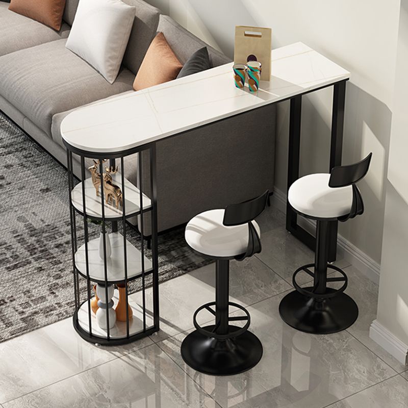 Low Back Dining Stool Adjustable Height Bar Stool with Metal Base Clearhalo 'Bar Furniture' 'Bar Stools' 'bar_stools' 'furn' 'furn_bar_stools' 'Furniture' 'Kitchen & Dining Furniture' 1200x1200_9f2b219b-bdfe-4e12-9668-a0ee28797dee