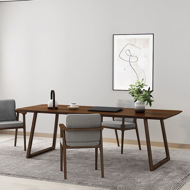 Rectangle Industrial Dining Table Solid Wood Fixed Table for Kitchen Clearhalo ' dining_table' 'Dining Tables & Seating' 'Dining Tables' 'furn' 'furn_dining_table' 'Furniture' 'furniture_dining_table' 'Kitchen & Dining Furniture' 'kitchen&dining_furn' 'kitchen' 'kitchen_dining_table' 1200x1200_9f2ca87f-ccf4-4718-9066-8790a29ba4f3