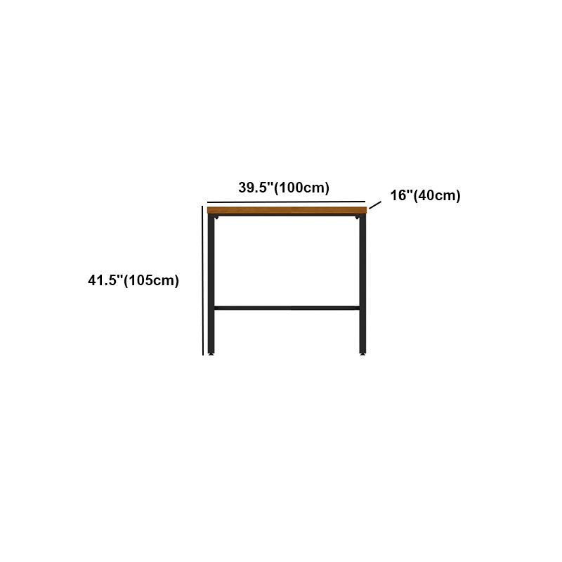 Brown Modern Style Bar Table Solid Wood and Iron Breakroom Bar Table Clearhalo 'Bar Furniture' 'Bar Tables' 'bar_tables' 'furn' 'furn_bar_tables' 'Furniture' 'furniture_bar_tables' 'Kitchen & Dining Furniture' 1200x1200_9f2cee1e-d22e-49ec-a189-6690c70ff163