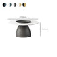 Mid-Century Modern Metal Pedestal Round Tray Top Single Coffee Table