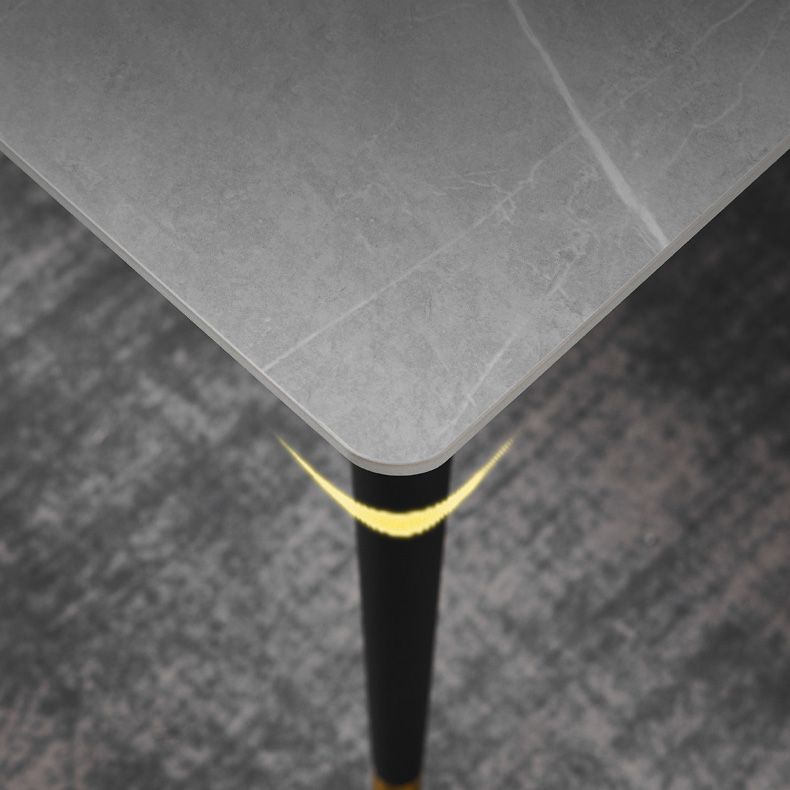 Rectangle Traditional Luxury Table Sintered Stone Table with 4 Black Legs Clearhalo ' dining_table' 'Dining Tables & Seating' 'Dining Tables' 'furn' 'furn_dining_table' 'Furniture' 'furniture_dining_table' 'Kitchen & Dining Furniture' 'kitchen&dining_furn' 'kitchen' 'kitchen_dining_table' 1200x1200_9f2ee330-2bb3-4435-bbc2-b2884adcb07d