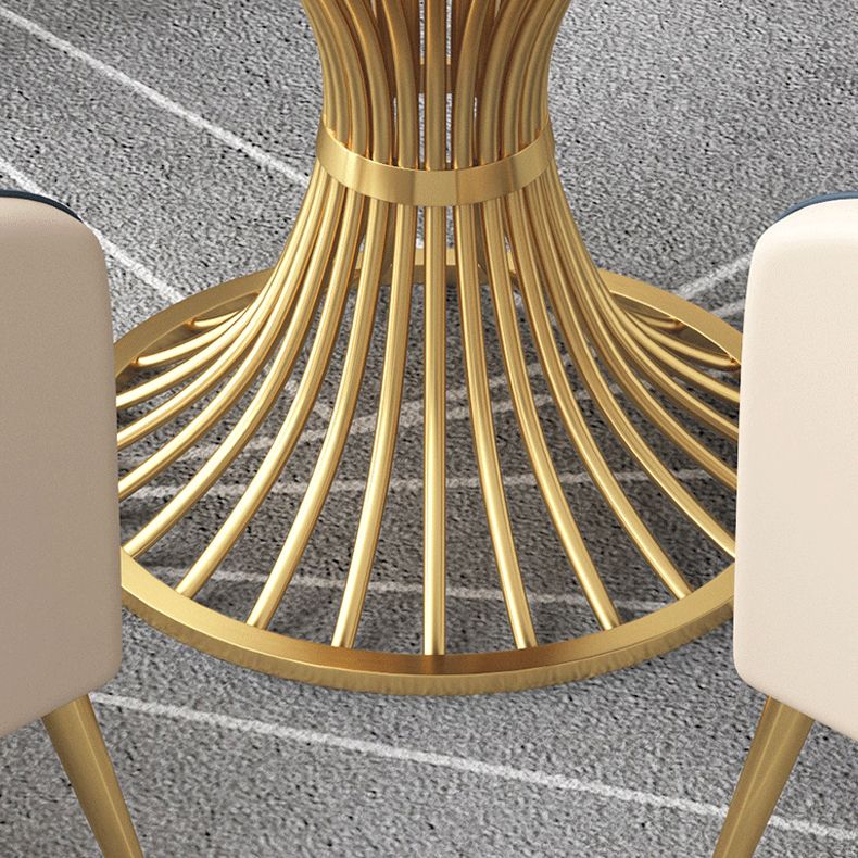 1/5 Pcs Metal Glam Style Dining Room Set with Round Table and Pedestal Base Dining Set Clearhalo 'Dining Room Sets' 'Dining Tables & Seating' 'dining_room_set' 'furn' 'furn_dining_room_set' 'Furniture' 'furniture_dining_room_set' 'Kitchen & Dining Furniture' 'kitchen&dining_furn' 'kitchen' 1200x1200_9f2fdf84-31e5-4d35-b325-16f5b07fc0c3