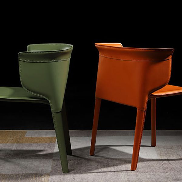 Contemporary Leather Dining Chair Arm Wingback Side Chair for Home Use Clearhalo 'Dining Chairs' 'Dining Tables & Seating' 'dining_chair' 'furn' 'furn_dining_chair' 'Furniture' 'Kitchen & Dining Furniture' 1200x1200_9f305f66-8bdc-43fd-9730-3e9227340328