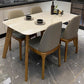 Tavolo da pranzo altezza standard minimalista set con 4 sedie da cucina imbottite