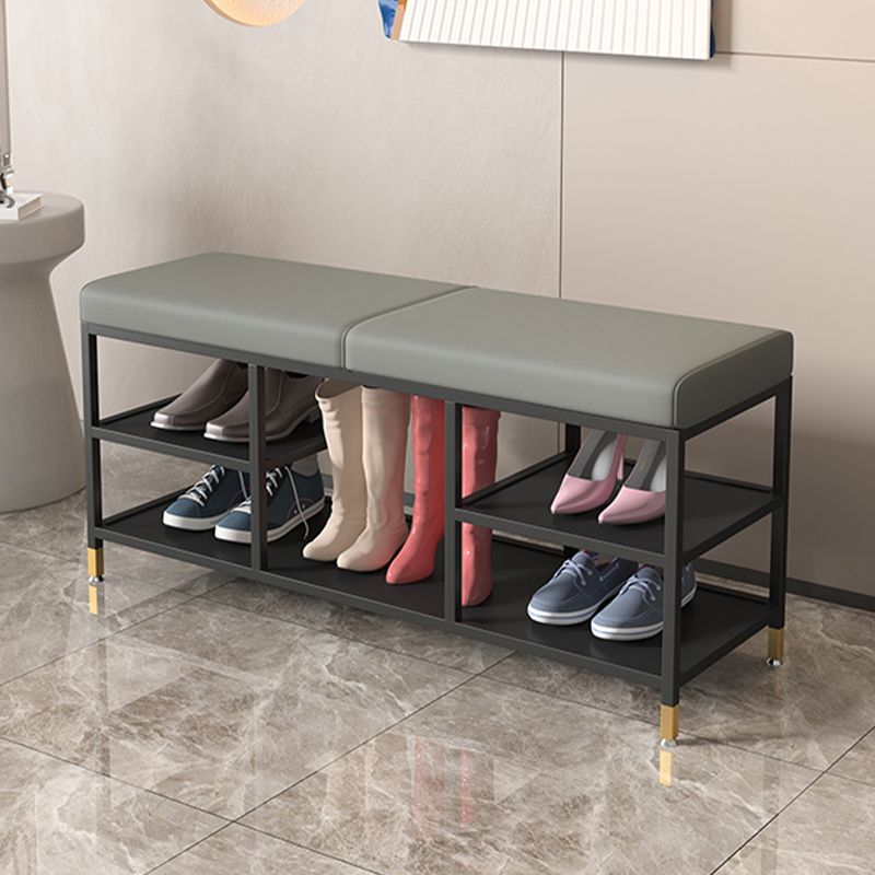 Modern Entryway Bench Cushioned Metal Seating Bench , 12.5 inch Width Clearhalo 'Benches' 'Chairs & Seating' 'furn' 'furn_benches' 'Furniture' 'Living Room Furniture' 1200x1200_9f30840f-be98-440c-a6cb-a1594703a4e6