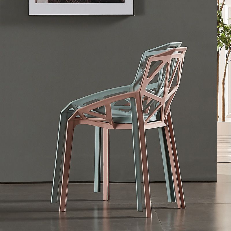 Contemporary Plastic Dining Side Chair Matte Finish Cross Back Dining Chair Clearhalo ' kitchen&dining_furn' 'Dining Chairs' 'Dining Tables & Seating' 'dining_chair' 'furn' 'furn_dining_chair' 'Furniture' 'furniture_dining_chair' 'Kitchen & Dining Furniture' 'kitchen' 1200x1200_9f314065-3f74-42d8-a687-381919012d2b