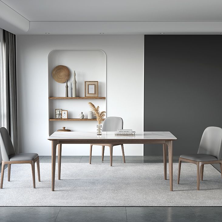 Designerstijl gesinterde stenen eettafelset rechthoekig 1/3/4/5/7-delige dinettetafelset