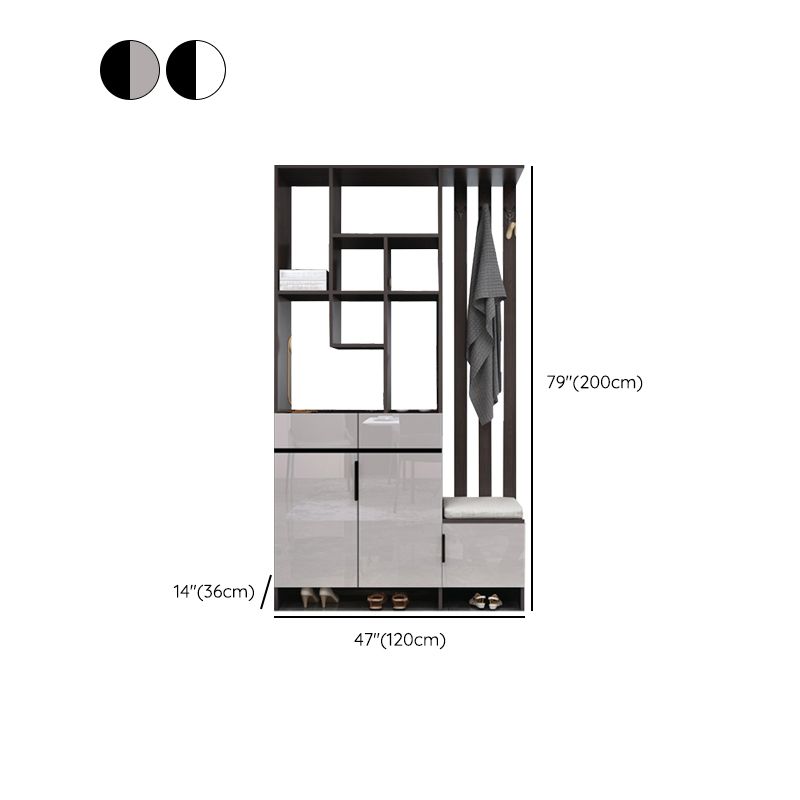 Modern Wooden 13.77" Wide Accent Cabinet with Drawers and Shelves Clearhalo 'Cabinets & Chests' 'cabinets_chests' 'furn' 'furn_cabinets_chests' 'Furniture' 'Living Room Furniture' 1200x1200_9f31c423-e09a-4770-9c98-eb959a3f0473