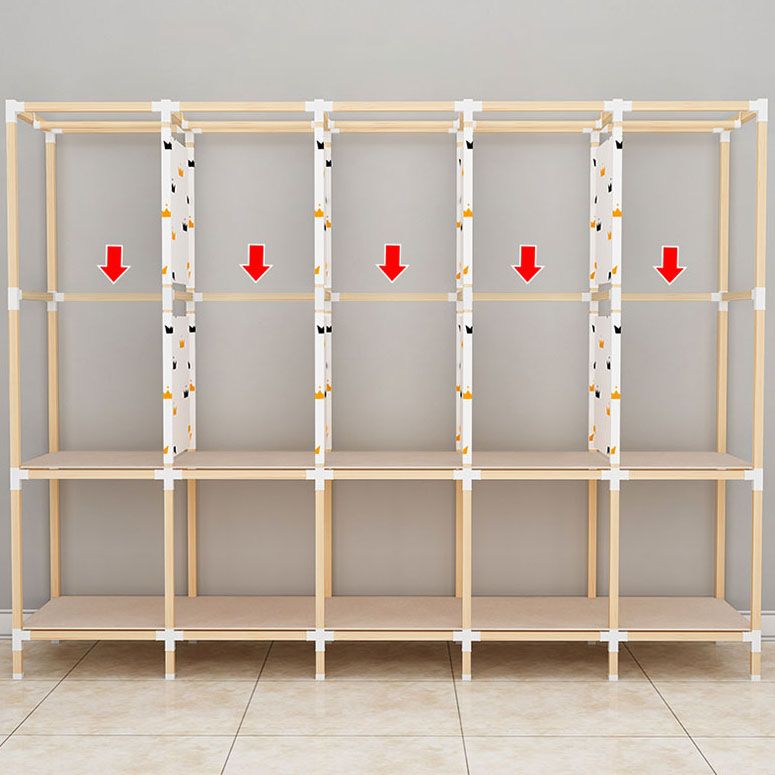 Hedendaagse stijl Solid Wood Garderobe 1-Drawer Garderobe Closet voor thuis