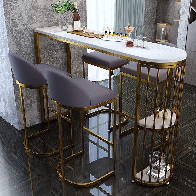 Tavolo da barre irregolare top in pietra tradizionale tavolo da bistrot di lusso con doppio piedistallo