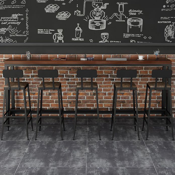 Tavolo da pranzo in legno in legno di pino tavolo da bar rettangolo industriale con base di cavalletto per caffè