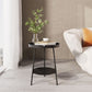 Mid-Century Metal Round Tray Top Side Table 21.6-inch 3 Legs End Table with Shelf