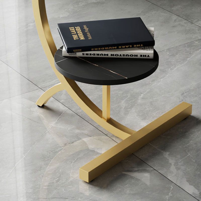 Mesa de acento de piedra glamorosa Nightsnant 23.6 "Gabinete de noche de altura con 2 estantes